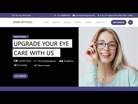 Optical Website Design Template | Optical Shop Website | Web Design Inspiration