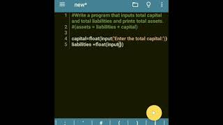 Python code that prints total assets #shorts