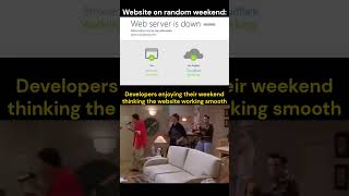 Website: Crashes out of nowhere on a peaceful weekend 😵Dev team: “Dancing like everything’s fine” 💃🕺