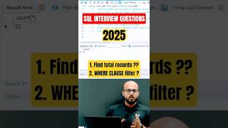 🔥Top SQL Interview Question: How to get total records and using WHERE clause to filter 💻🔥 #shorts
