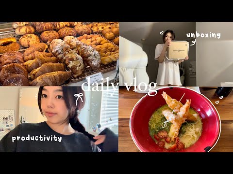 VLOG: productive week in my life, olive young unboxing, yummy food, friends, etc.