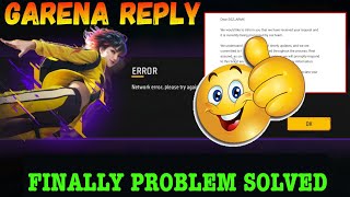 GARENA REPLY 👉 Network Error,Please Try Again Problem Thik Kab Hoga | FreeFire Max Login Problem Fix