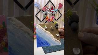 DIY Sea Beach Art Tutorial | How to make 3D Textured Beach Painting at Home 🌊✨