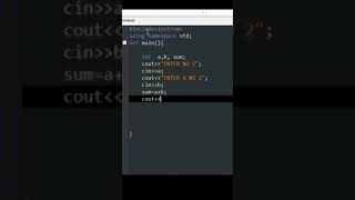 C++ PROGRAM LANGUAGE || SUM OF TWO VARIABLE  || USING CIN STATEMENT ||