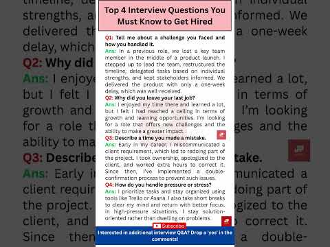 4 Most Asked Job Interview Questions & Answer.