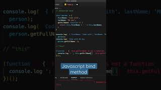 Javascript bind method #coding #shorts #webdev #javascript #js #learncodeonline