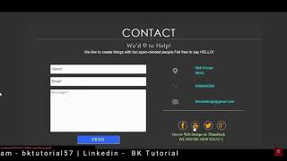 Create Contact Us Form Using HTML, CSS, CSS3 By @BKTutorial