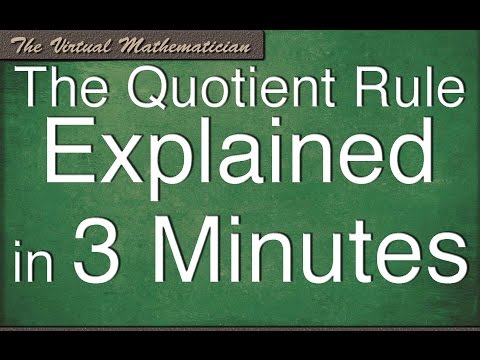 The Quotient Rule Explained in 3 Minutes!