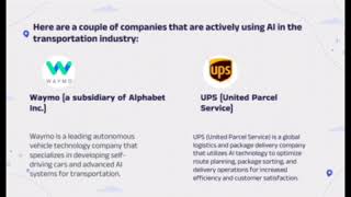 AI in Transportation Industry