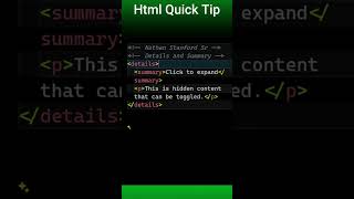 Master and Expand Your HTML Skills Details & Summary Tags