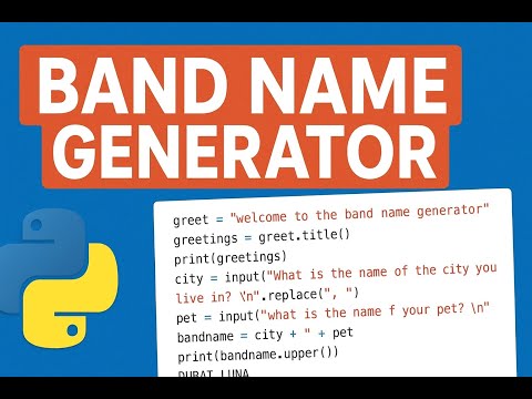 Create a Fun Band Name Generator in Python | Beginner Python Project | Day 1