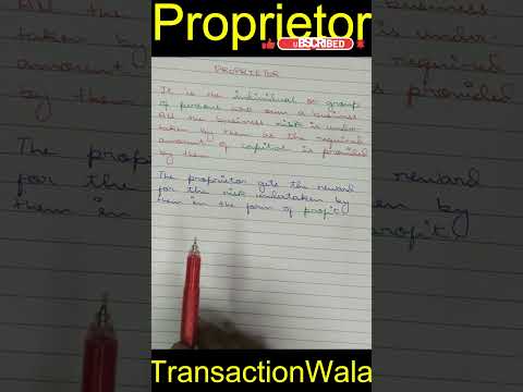 Proprietor क्या होता हैं | What Is Proprietor and its importance.  #accounting #account #tranding