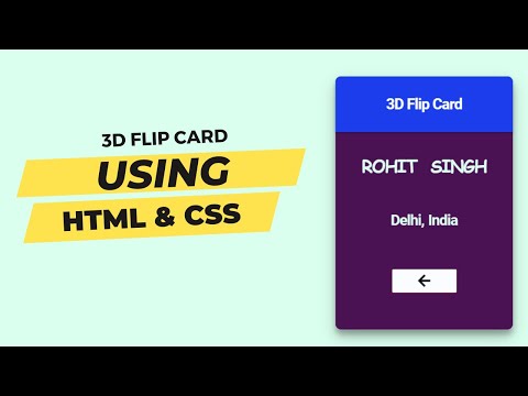 3D Flip Card Design & Animation using HTML CSS | Flip on Hover