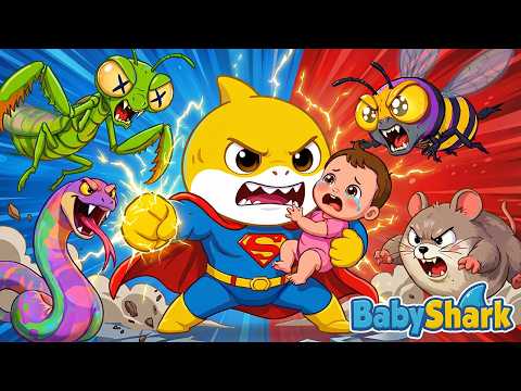 Baby Shark Becomes a Superhero! | Catch the Naughty Bugs! | Nursery Rhymes & Kids Songs