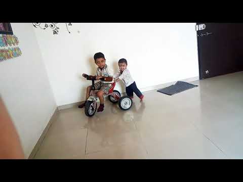 Brother and sister playing together.total fun