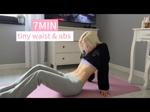 7MIN TINY WAIST & ABS WORKOUT// FLAT STOMACH AND SNATCHED WAIST// WORKOUT  AT HOME