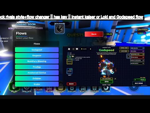 Roblox blue lock rivals style+flow changer || has key || Instant kaiser or Loki and Godspeed flow