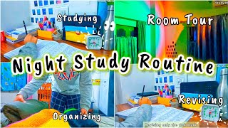 Night Study Routine🌜| A Day In My Life📚| Aesthetic Room Tour + Skincare 🌷
