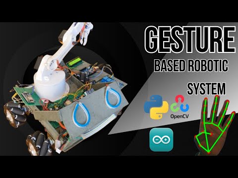 Hand Gestures Control Robotic Arm #arduino #electronic #youtubevideo