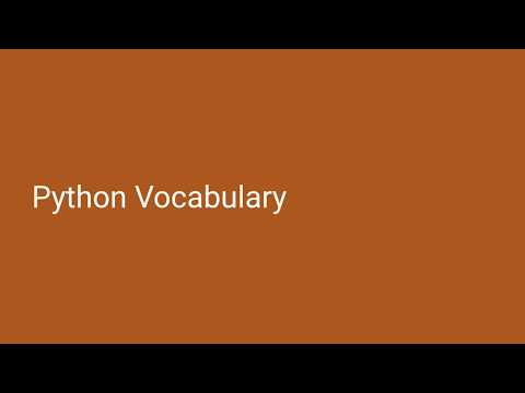 4. Understanding Python vocabulary