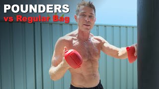 Today I'm Testing the New Modular Cobra Bag Gloves - the Pounders, on a Regular Freestanding Bag