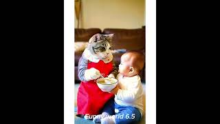 Cat humanitarian service. 😂#FunnyWorld65 #FunnyVideos #LOL #HilariousContent #comedyclips