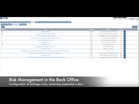 Broker Back Office  - Risk Management