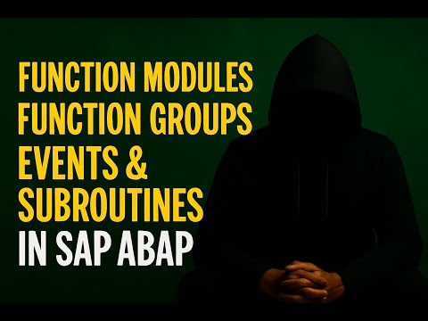 SAP ABAP Function Modules Explained 🔥 | Events, Subroutines, Routines & Function Group (2025 Guide)"