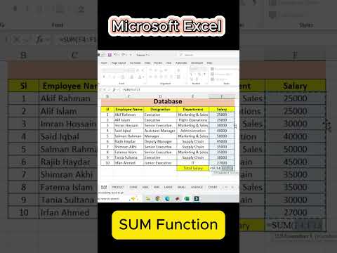 Excel SUM ফর্মুলা | অফিসের দৈনন্দিন কাজে Microsoft Excel SUM Function ব্যবহার শিখুন
