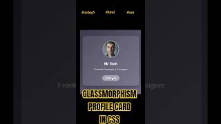 ✨How to Create a Glassmorphism Profile Card with Hover Animation | HTML & CSS ✨#coding #shorts