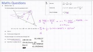 Trigonometry, Sine Rule, Cosine Rule, Area of Triangles (doubts)