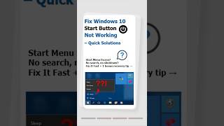 Fix Windows Start Button Not Working – 3 Easy Tech Fixes! #windowsfix #troubleshooting