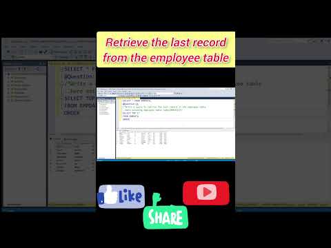 SQL QUERY FOR BEGINNERS|Retrieve the last record from the employee table #sql
