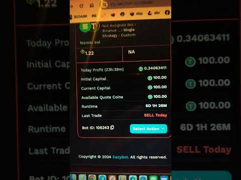 Solana algo bot 1.22% gain in 6 days, fully automated, passive!