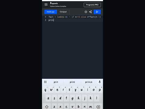write factorial program in 2 lines #youtubeshorts #shorts #short #shortvideo #shortsvideo #shorts