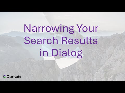 Narrowing Your Search Results in Dialog
