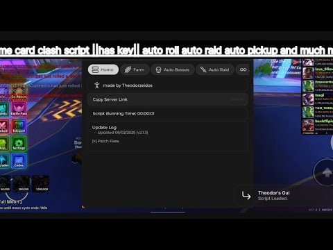 Anime card clash script ||has key|| auto roll auto raid auto pickup and much more