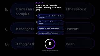 What does the visibility hidden property value do in CSS #mcq #english #htmlmcq #additionalsheets