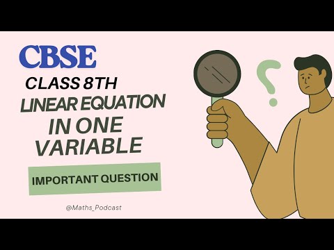 Class 8th Linear equation in one equation Important Questions | Class 8th chapter 2 Revision #class8