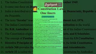 constitution one liners #exam  #viral #vedioshorts  #lawexam