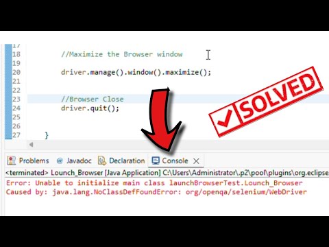 How to Fix Error: Unable to Initialize Main Class in Eclipse IDE | Java Error Solution Hindi