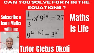 Indices|Exponential Equation|Indices Leading to Quadratic Equations|#MathsIsLife