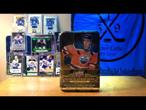 2018-19 Upper Deck Series 1 Tin Break and Review CRAZY FIRST TIN OF THE YEAR!!!?!!
