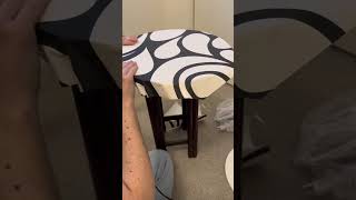 First time vinyl wrapping round tables! #homedecor #shorts
