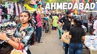 PURE CHAOS IN THE INDIAN MARKET | Everyone Says Hello Here! | Ahmedabad Walking Tour 4K