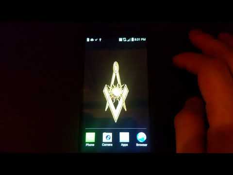Masonic Square and Compass, with rotating Sun live wallpaper for Android (black background)