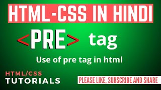 Pre tag in html | html tags | html tutorials in hindi | web design | html | html5