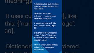 What Is a Dictionary in Python? #ai #deeplearning #futuretech #machinelearning #aiexplained #tech