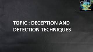 Deception and detection technique @afrs