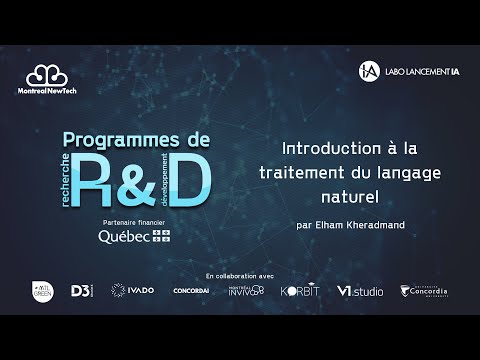 Programmes de R&D - Ateliers d'IA: Le Traitement Automatique du Langage naturel - TAL ou NLP